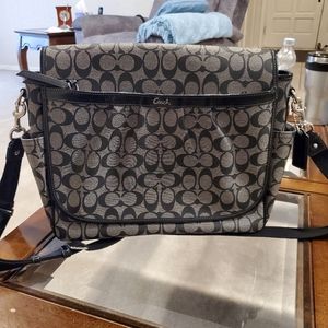 Coach signature flap messenger diaper bag crossbody